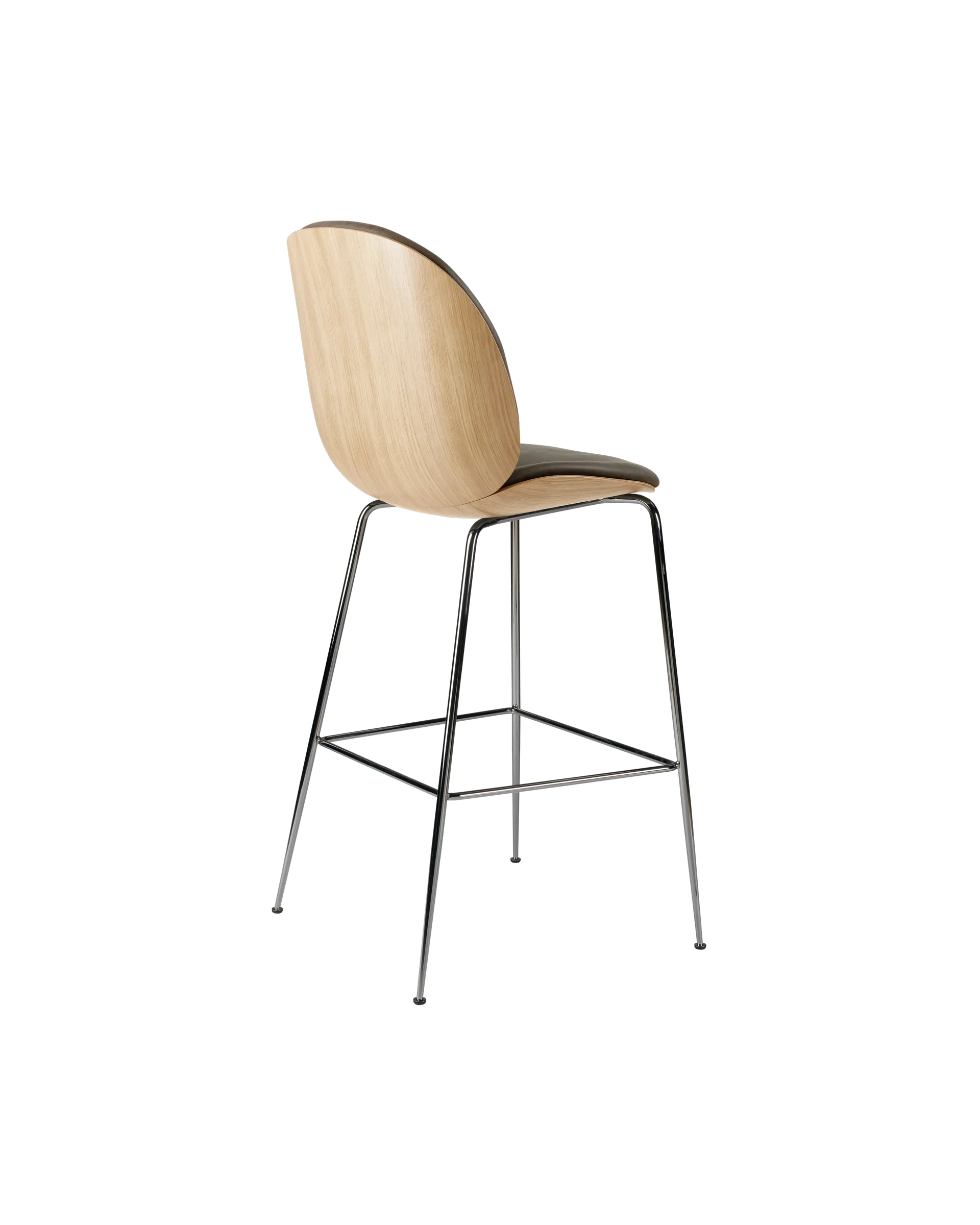 GUBI Beetle Bar Chair, 3D Veneer & Front Upholstered